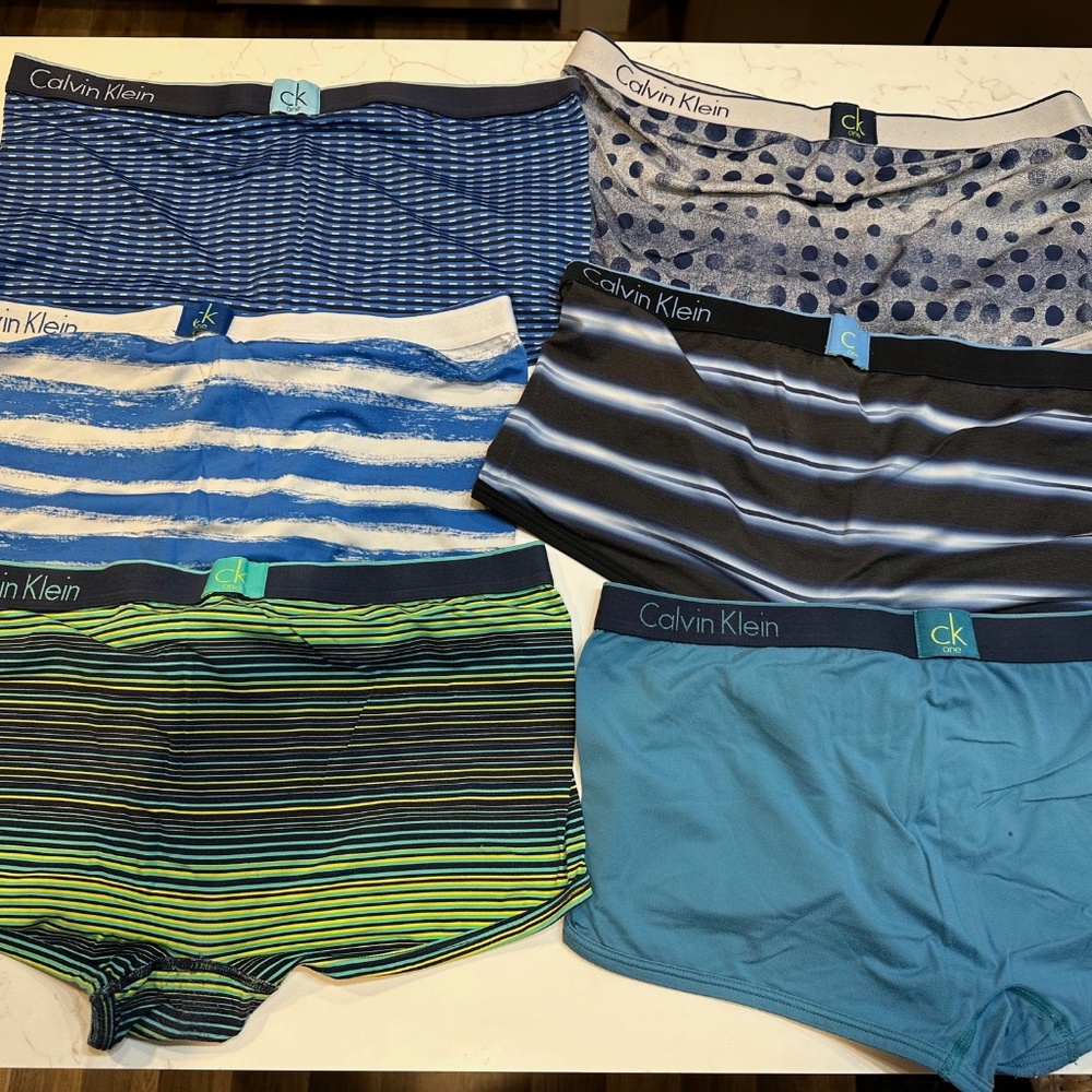 Calvin Klein CK Microfiber Trunks - Lot of 6 - Large L - Preowned